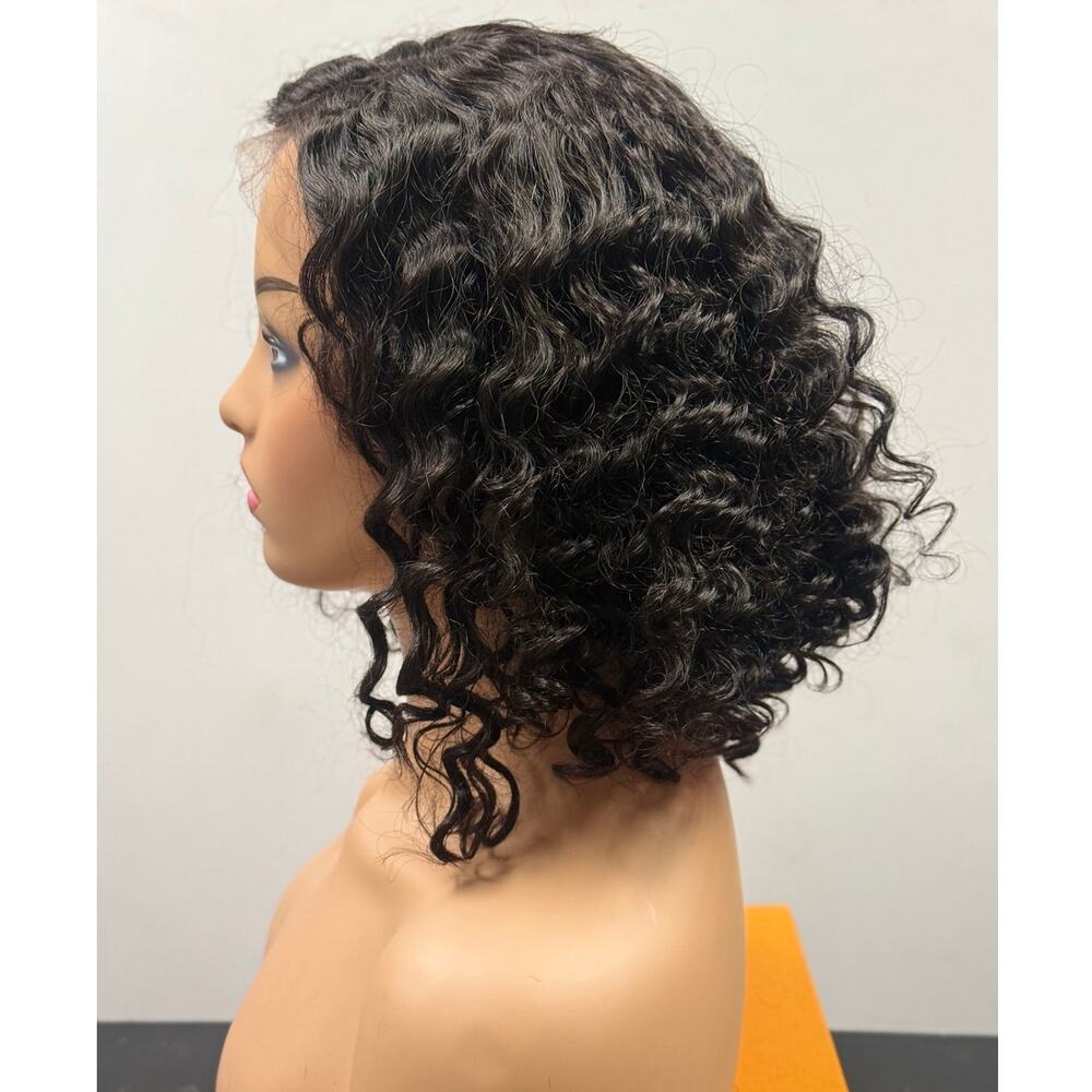 Maxglam 360 Lace Human Hair Wig Water Wave Curly Bob NWT